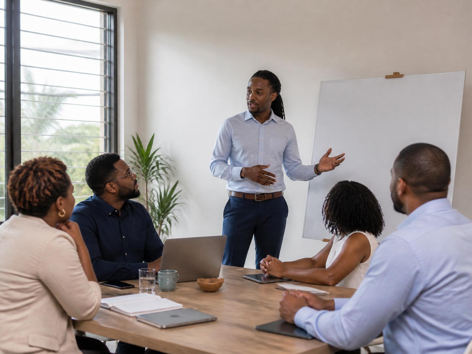 A team in an AI governance training session